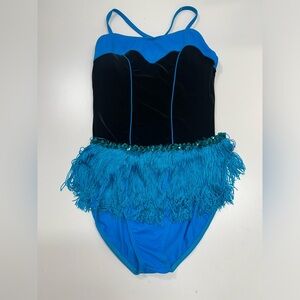 Weissman Dance Costume Leotard With Detachable Fringe Skirts Size Small Adult